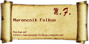 Marencsik Folkus névjegykártya